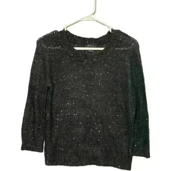 Aqua Brand Black Long Sleeve Sequined sweater Women’s size small - Picture 1 of 2
